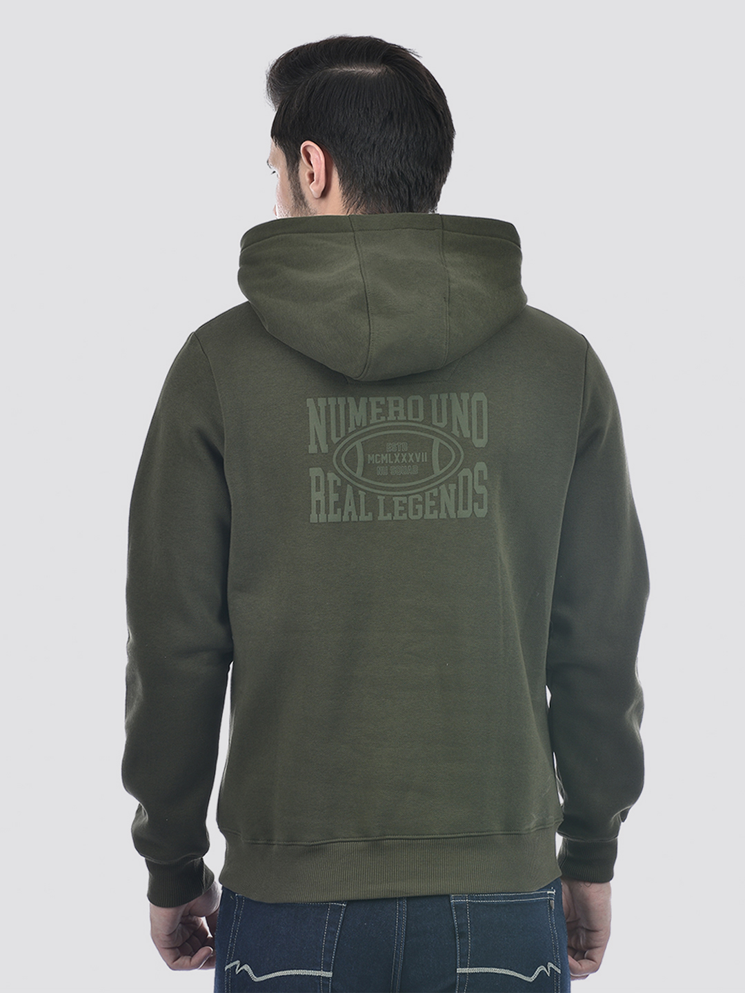 Numero Uno Men Solid Green Sweat Shirt